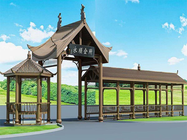 防腐木碳化木门头廊架